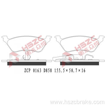 FMSI D858 car ceramic brake pad for Dodge